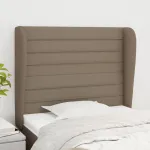 Tăblie de pat cu aripioare gri taupe 93x23x118/128 cm textil GartenMobel Dekor