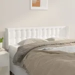 Tăblie de pat cu aripioare alb 147x16x78/88 cm piele ecologică GartenMobel Dekor