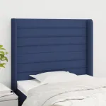 Tăblie de pat cu aripioare, albastru, 103x16x118/128 cm, textil GartenMobel Dekor