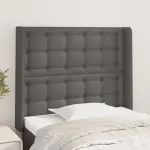 Tăblie de pat cu aripioare gri 103x16x118/128 cm piele eco GartenMobel Dekor