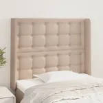 Tăblie pat cu aripioare cappuccino 103x16x118/128 cm piele eco GartenMobel Dekor
