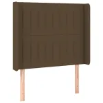 Tăblie de pat cu aripioare maro închis 83x16x118/128 cm textil GartenMobel Dekor