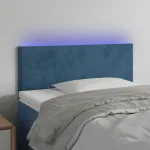 Tăblie de pat cu LED, albastru închis, 80x5x78/88 cm, catifea GartenMobel Dekor