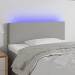 Tăblie de pat cu LED, gri deschis, 90x5x78/88 cm, textil GartenMobel Dekor