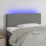 Tăblie de pat cu LED, gri închis, 100x5x78/88 cm, textil GartenMobel Dekor