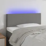 Tăblie de pat cu LED, gri închis, 90x5x78/88 cm, textil GartenMobel Dekor