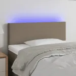 Tăblie de pat cu LED, gri taupe, 90x5x78/88 cm, textil GartenMobel Dekor