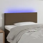 Tăblie de pat cu LED, maro închis, 80x5x78/88 cm, textil GartenMobel Dekor
