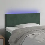 Tăblie de pat cu LED, verde închis, 80x5x78/88 cm, catifea GartenMobel Dekor