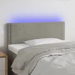 Tăblie de pat cu LED, gri deschis, 100x5x78/88 cm, catifea GartenMobel Dekor