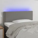 Tăblie de pat cu LED, gri închis, 90x5x78/88 cm, textil GartenMobel Dekor