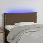 Tăblie de pat cu LED, maro închis, 100x5x78/88 cm, textil GartenMobel Dekor