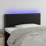 Tăblie de pat cu LED, negru, 90x5x78/88 cm, piele ecologică GartenMobel Dekor