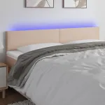 Tăblie de pat cu LED cappuccino 200x5x78/88 cm piele ecologică GartenMobel Dekor