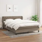 Pat continental cu saltea gri taupe 140x200 cm material textil GartenMobel Dekor