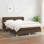 Pat continental cu saltea, maro închis, 140x200 cm, textil GartenMobel Dekor