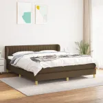 Pat box spring cu saltea, maro închis, 160x200 cm, textil GartenMobel Dekor
