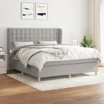 Pat continental, gri deschis, 180x200 cm, material textil GartenMobel Dekor