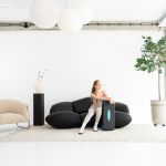 Banca aerobic HMS Premium AS007, alb/menta FitLine Training