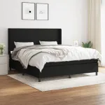 Pat box spring cu saltea, negru, 180x200 cm, catifea GartenMobel Dekor