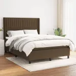 Pat continental cu saltea, maro închis, 140x200 cm, textil GartenMobel Dekor