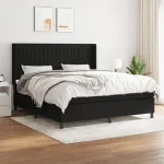 Pat box spring cu saltea, negru, 180x200 cm, catifea GartenMobel Dekor