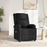 Fotoliu de masaj electric rabatabil, negru, textil GartenMobel Dekor
