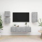 Set de dulapuri TV, 5 piese, gri beton, lemn prelucrat GartenMobel Dekor