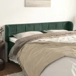 Tăblie de pat cu aripioare verde închis 183x23x78/88 cm catifea GartenMobel Dekor