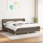Pat continental cu saltea, gri taupe, 180x200 cm, textil GartenMobel Dekor