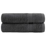 Prosoape duș premium SOLUND 2 buc antracit 70x140cm 600gsm GartenMobel Dekor