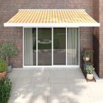Copertină retractabilă, galben/alb, 3,5x2,5 m, textil/aluminiu GartenMobel Dekor