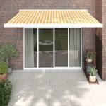 Copertină retractabilă, galben/alb, 3x2,5 m, textil/aluminiu GartenMobel Dekor