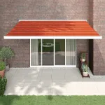 Copertină retractabilă portocaliu/maro 4x3 m, textil/aluminiu GartenMobel Dekor