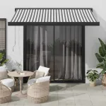 Copertină retractabilă antracit/alb, 3x2,5 m, textil/aluminiu GartenMobel Dekor