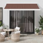 Copertina retractabilă automat, maro, 350x250 cm GartenMobel Dekor