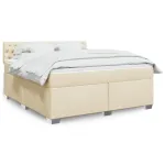 Pat continental cu saltea, crem, 180x200 cm, textil GartenMobel Dekor