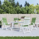 Perne de scaun spătar înalt, 4 buc, model frunze, textil Oxford GartenMobel Dekor