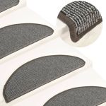 Covorașe pentru trepte scară, 15 buc., gri, 65x21x4 cm GartenMobel Dekor