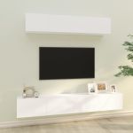 Set dulap TV, 4 piese, alb, lemn prelucrat GartenMobel Dekor