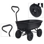 Cărucior manual de grădină basculabil, negru, 300 kg, 75 L GartenMobel Dekor