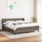 Pat box spring cu saltea, gri taupe, 160x200 cm material textil GartenMobel Dekor