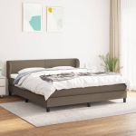 Pat box spring cu saltea, taupe, 160x200cm, material textil GartenMobel Dekor