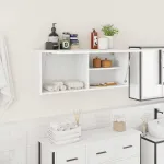 Dulap de perete de baie, alb, 100x25x40 cm, lemn prelucrat GartenMobel Dekor