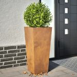 Jardiniere de grădină 2 buc 35x35x75 cm Oțel pentru intemperii GartenMobel Dekor