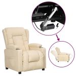 Fotoliu cu ridicare, crem, material textil GartenMobel Dekor