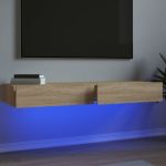 Comode TV cu lumini LED, 2 buc., stejar sonoma, 60x35x15,5 cm GartenMobel Dekor