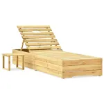 Șezlong cu masă, lemn de pin verde tratat GartenMobel Dekor