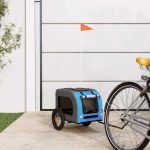 Remorcă bicicletă animale companie, albastru/gri, oxford/fier GartenMobel Dekor