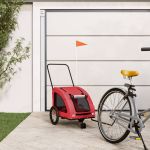 Remorcă de bicicletă animale companie, roșu, textil oxford/fier GartenMobel Dekor
